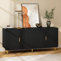 65" Fluted Sideboard Buffet Cabinet with Storage, Console Cabinet with 4 Doors & Adjustable Shelves