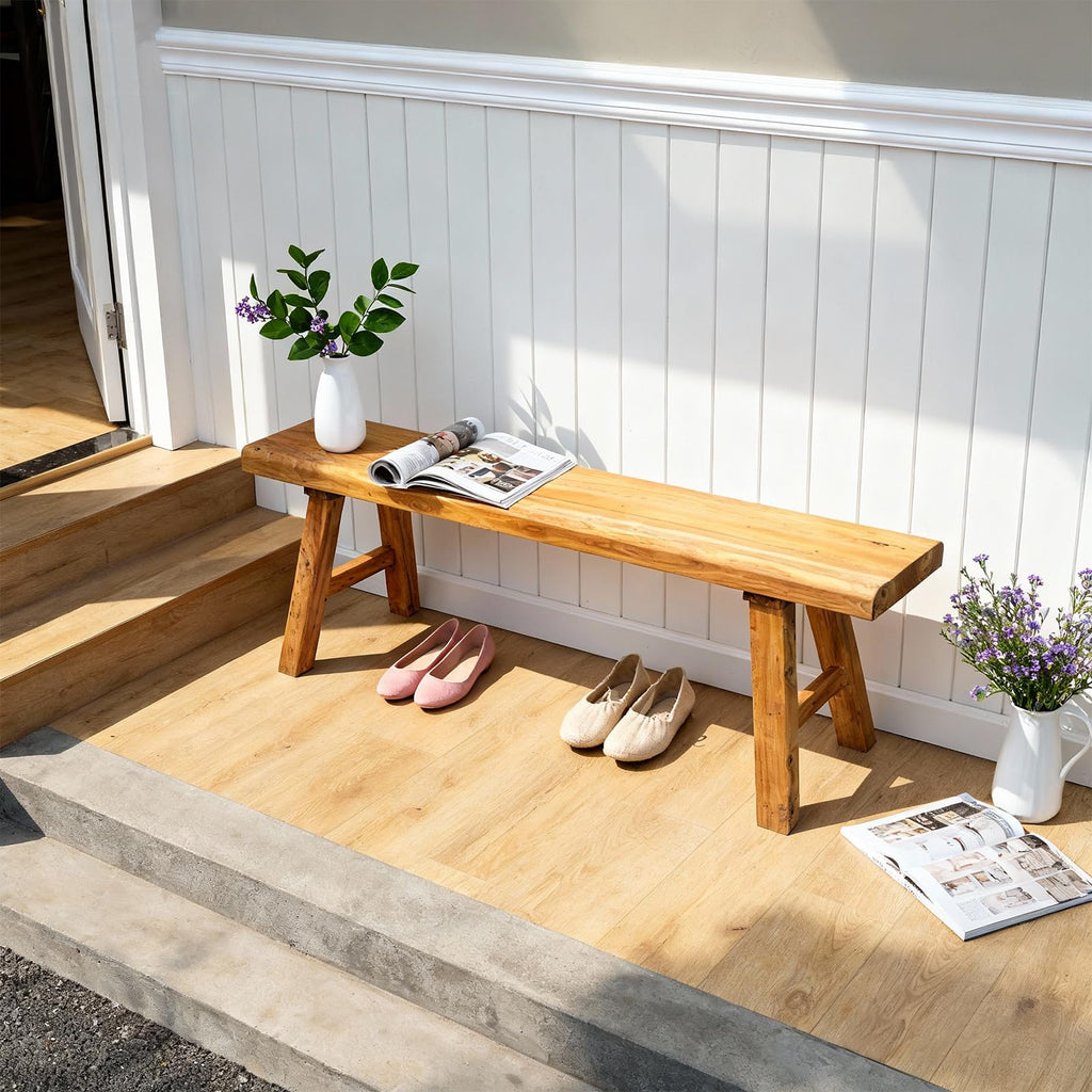 Wooden Bench Indoor Farmhouse Skinny Entryway Bench Hallway Foyer