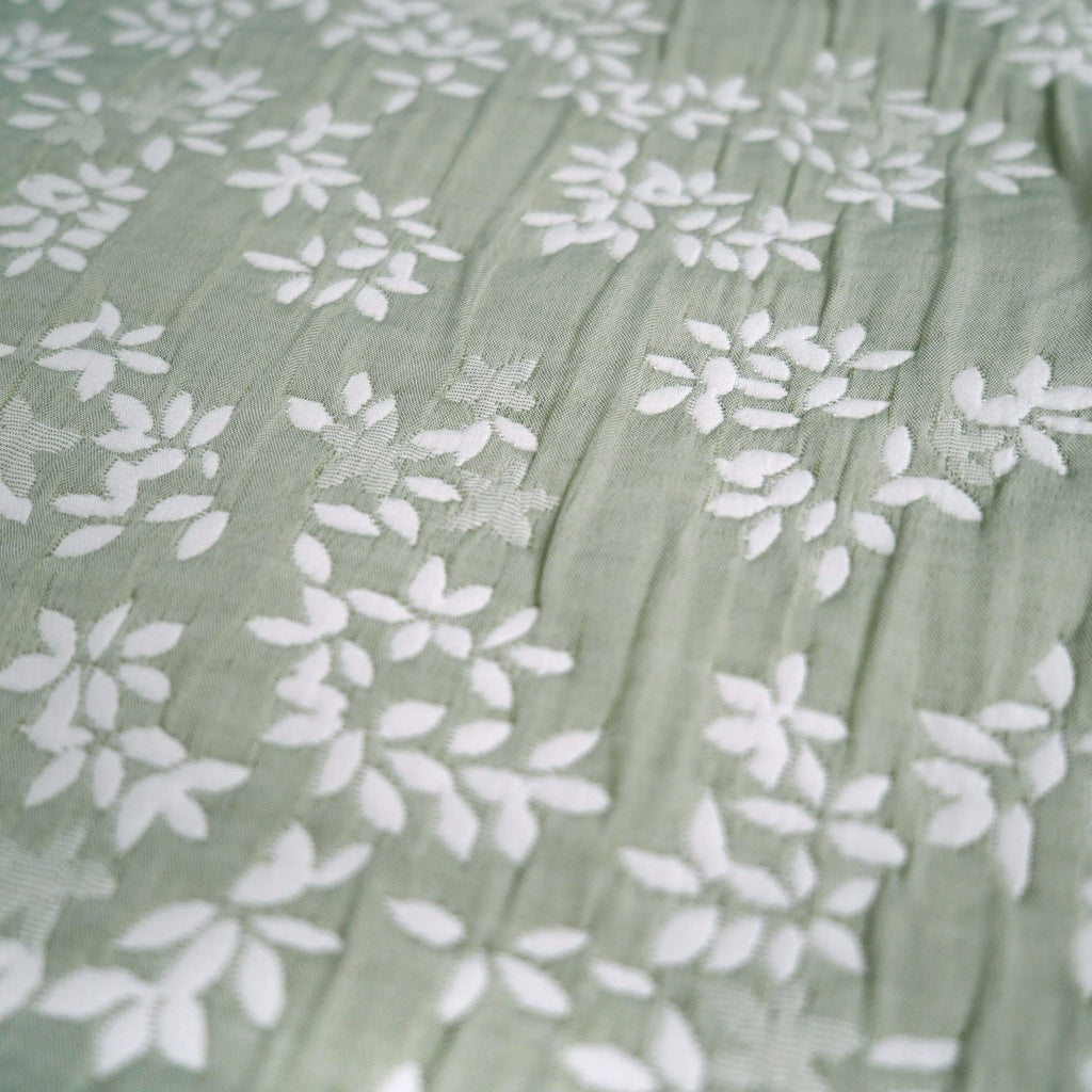 Annabella Floral Desert Sage Soft Matelasse Jacquard Quilt Set