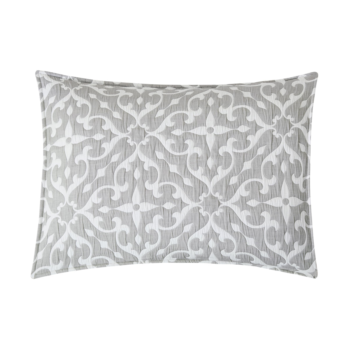 Gray & White Medallion Jacquard Reversible Bed 3 Piece Quilt Elegant 50% Cotton 50% Polyester Coverlet Bedding
