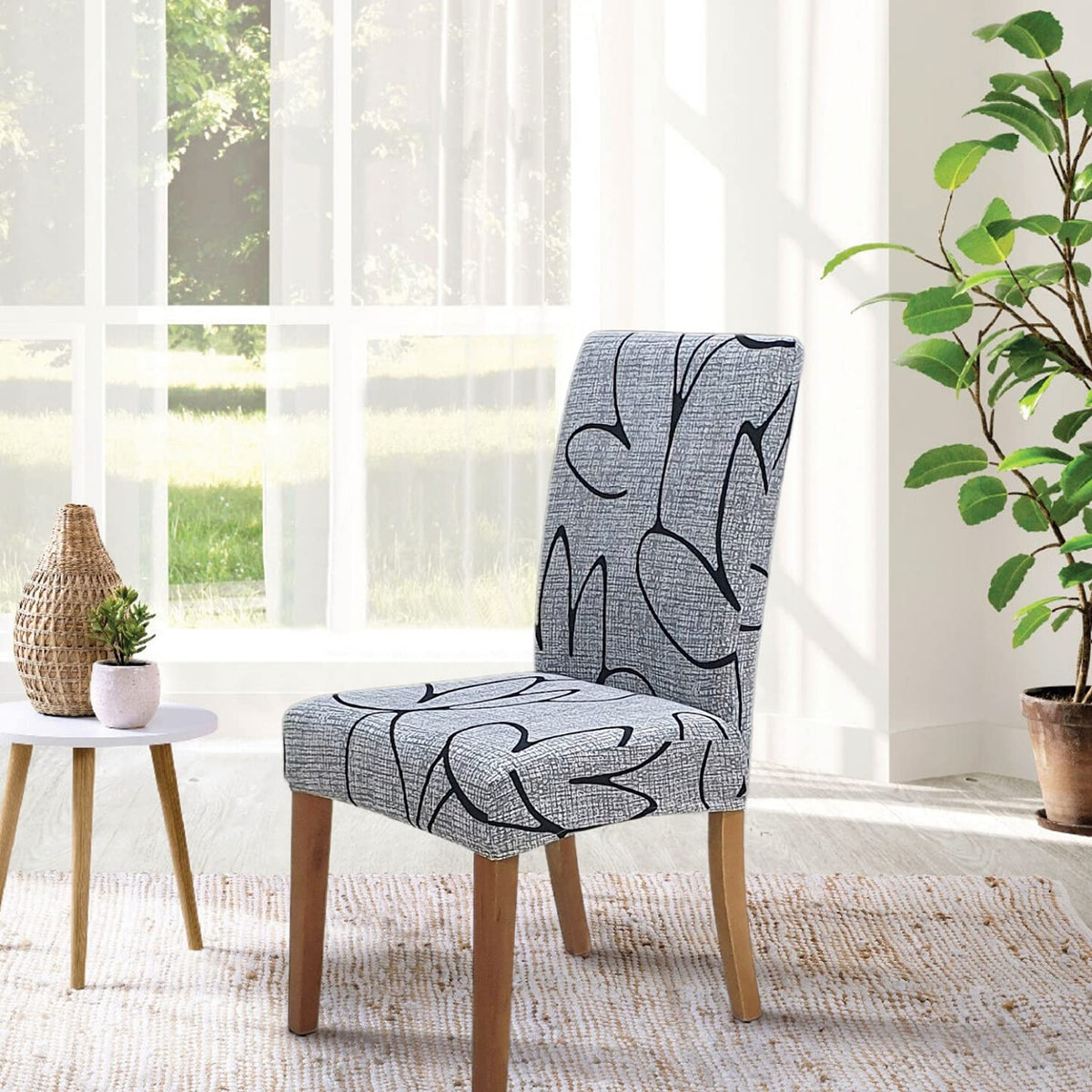 Chair Covers 6 Pack, Stretch Dining Chair Cover, Washable Spandex Kitchen Parsons Chair Slipcovers, Removable Seat