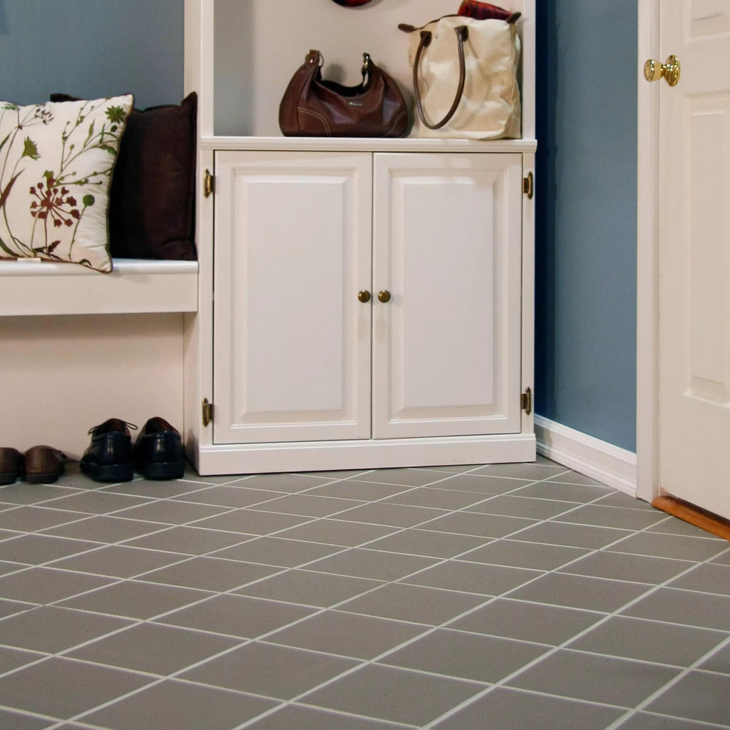 Gravelstone Grip 6x6 Textured Gray Quarry Tile Durable Non-Slip Ceramic Floor & Wall Tile for Indoor and Outdoor Use