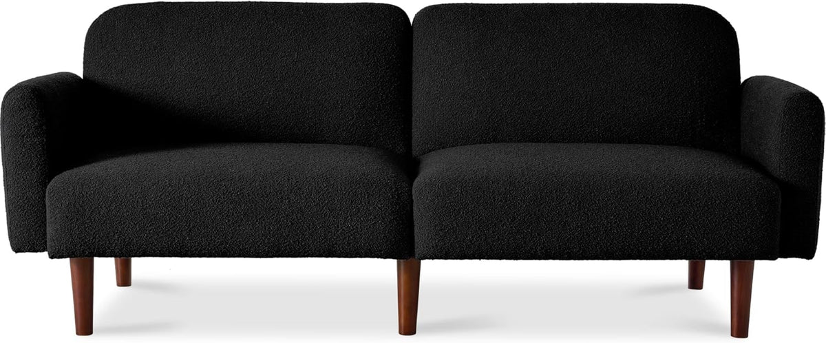 Best Choice Products 77" Mid Century Modern Boucle Loveseat Sofa, Couch, Convertible Sofa Sleeper Bed w/Real Wood