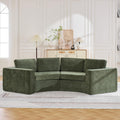 119'' Curved Round Boneless, Oversized Modular Sectional with Deep Seat & Arms, Chenille Memory Foam with Pillows