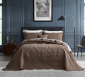 Bedspreads 128x120, Stitched Damask, Mocha