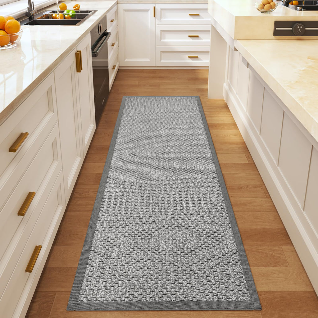 Kitchen Runner Rug Non Slip Hallway Runner Entryway Mat Grey