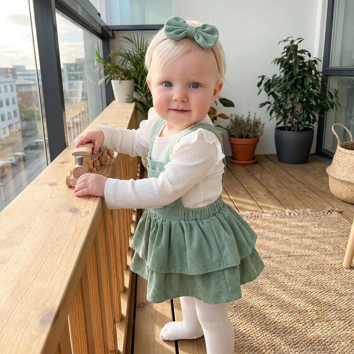 Baby Girl Fall Winter Romper Corduroy Overalls Dress Sets