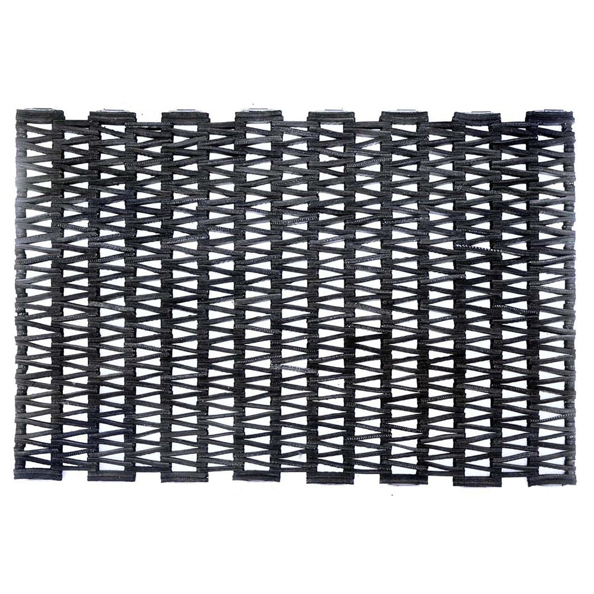 Durite Outdoor Entrance Mat Runner, Recycled Rubber Tire-Link Doormat, Heavy Duty Non-Slip Herringbone Weave, Open