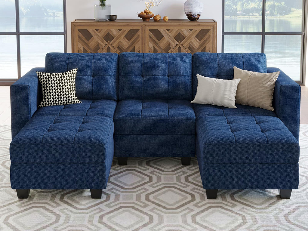 Modular Sectional Sofa Couch with Double Chaises U Shaped Sectional Sofa Modular with Storage Seat Modular Couch with