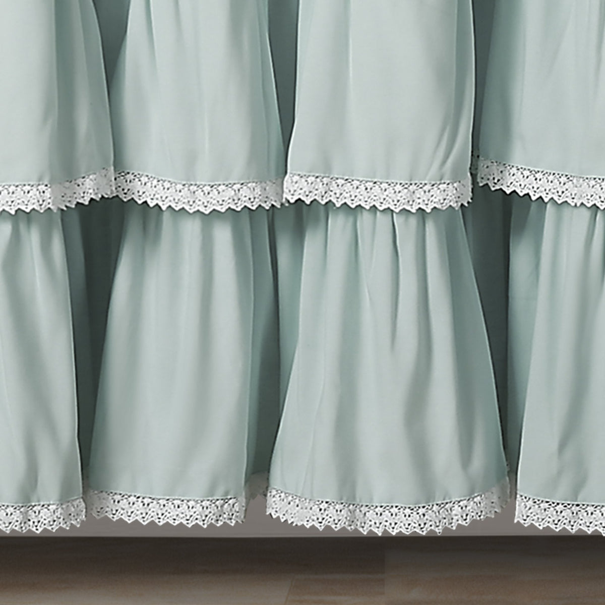 Lace Ruffle Single 72" W x 72" L Blue - Blue Shower Curtains - Ruffle Bathroom Curtain - Coquette Bathroom Decor