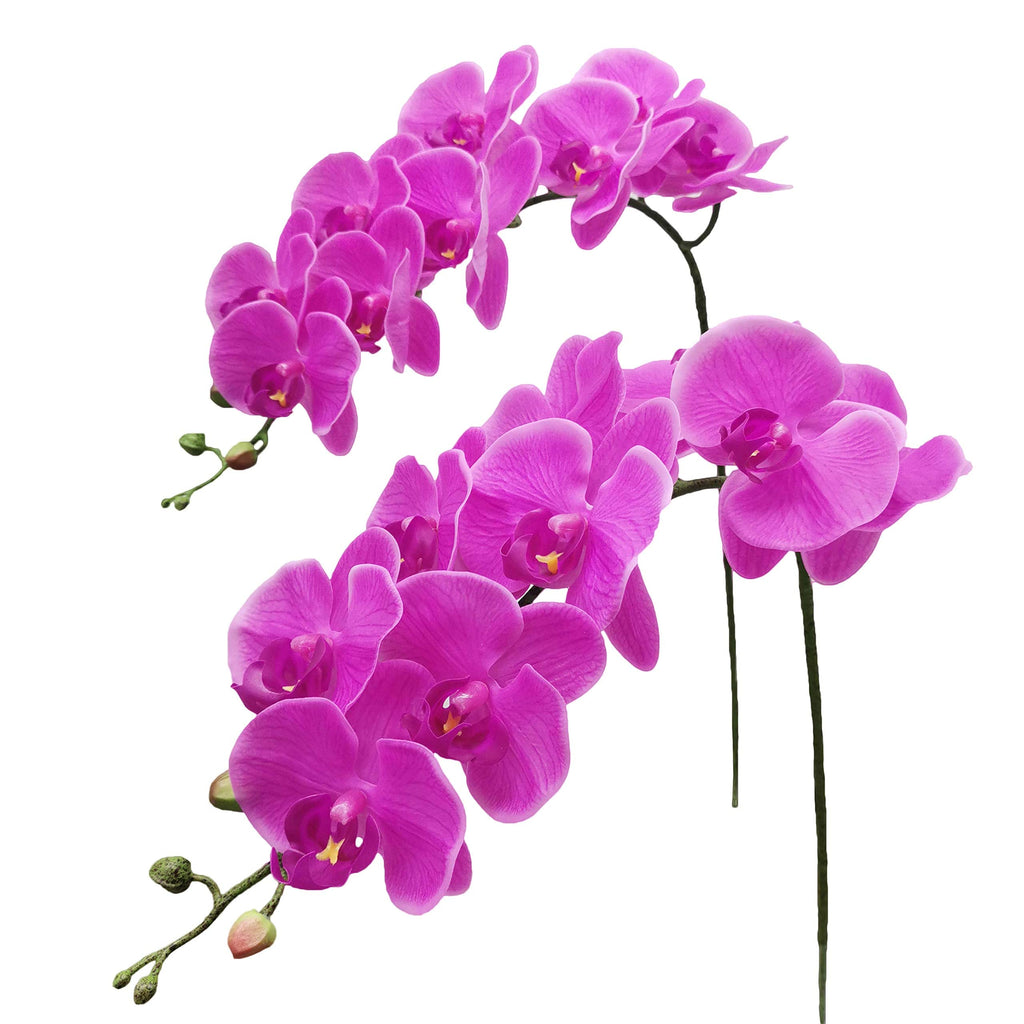 Artificial Orchid Stems Real Touch Latex Purple 38 Inch 2pcs