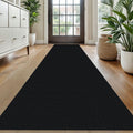 2x10 Long Runner Carpet, Washable Woven Non Slip Hallway Rug, Heathered Charcoal Black