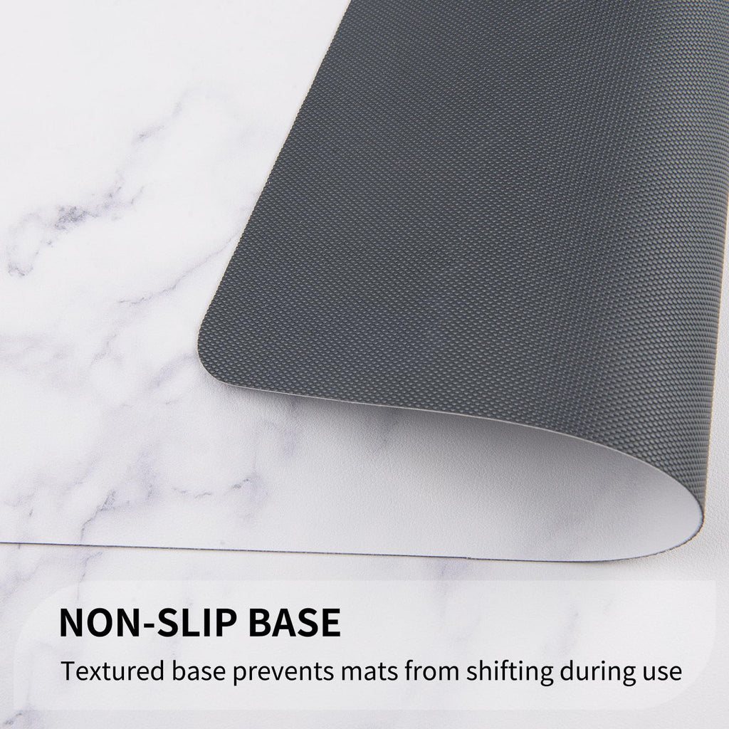 PU Leather Placemats Set of 4, 12"x18" Waterproof Table Mats, Marble