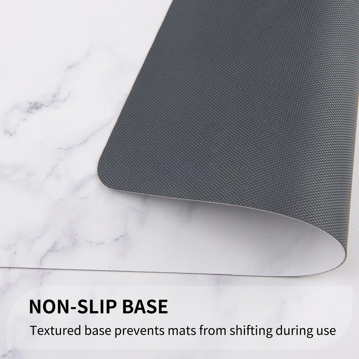PU Leather Placemats Set of 4, 12"x18" Waterproof Table Mats, Marble