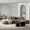 135.4" Sectional Curved Sofa, Boucle Fabric Upholstered Modern Sofas with 2 Pillows, 6 Seater Oversized Modular