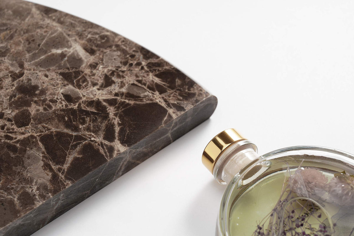 Genuine Marble Corner Shelf Shower Wall, 9"X9"X5/8", Both Sides Polished (EDMT9SHE - Emperador Dark)