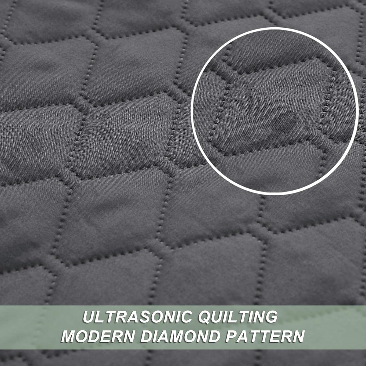 Reversible Full Queen Quilt Bedding Set, Grey