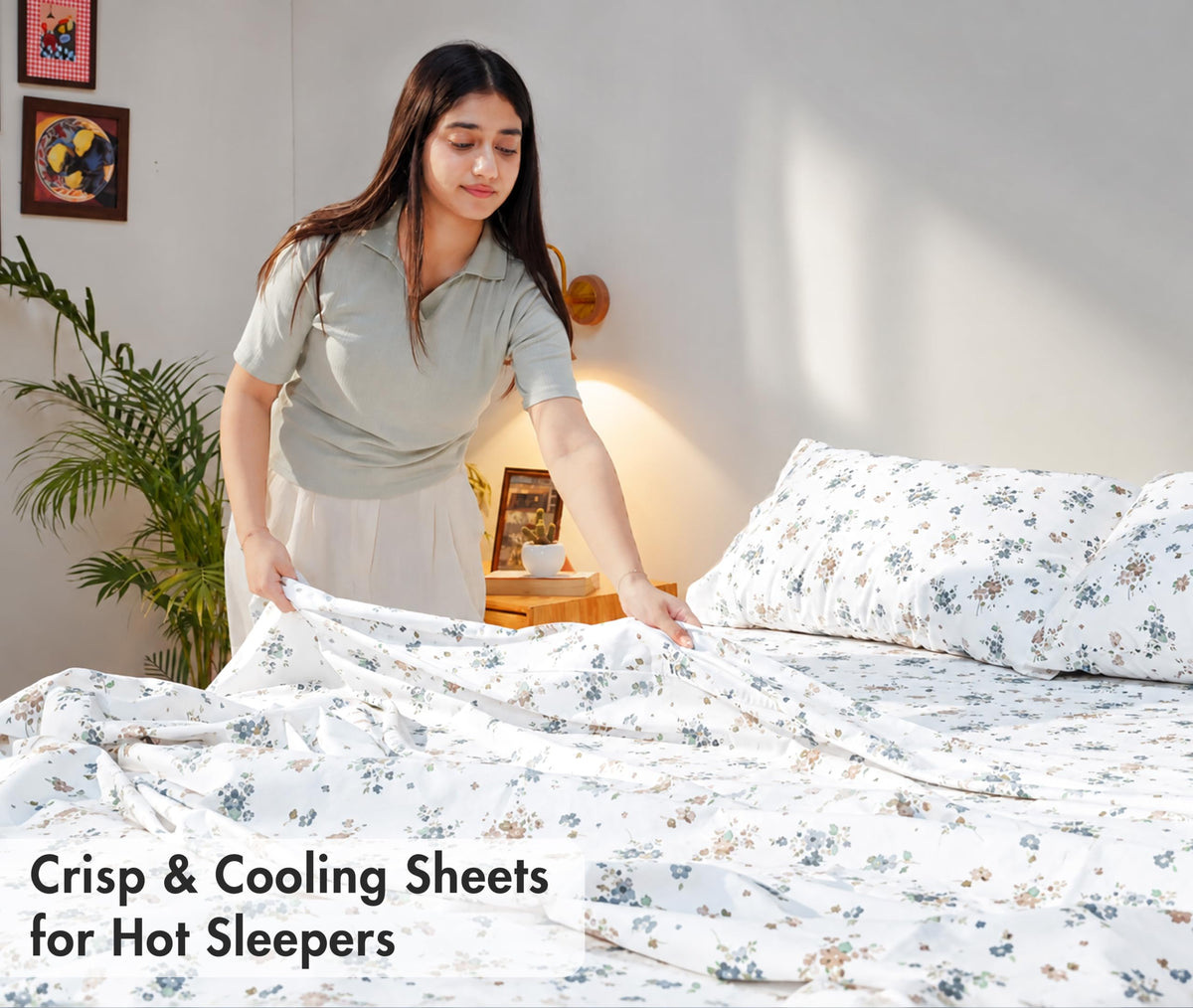 100% Organic Cotton Sheets, Percale Sheet Set, Halcyon