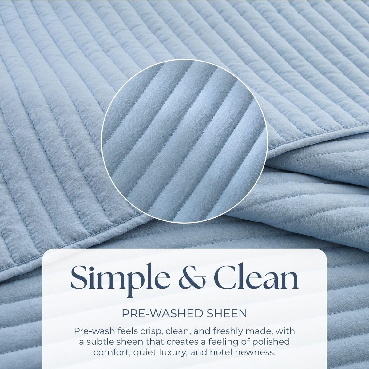 Lightweight Microfiber Quilt Set - Pre-Washed Bedding with Stripe Stitching, All-Season Soft Thin Comforter