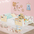 Montessori Floor Bed for Kids with 2-Tier Bookcase and Caddy