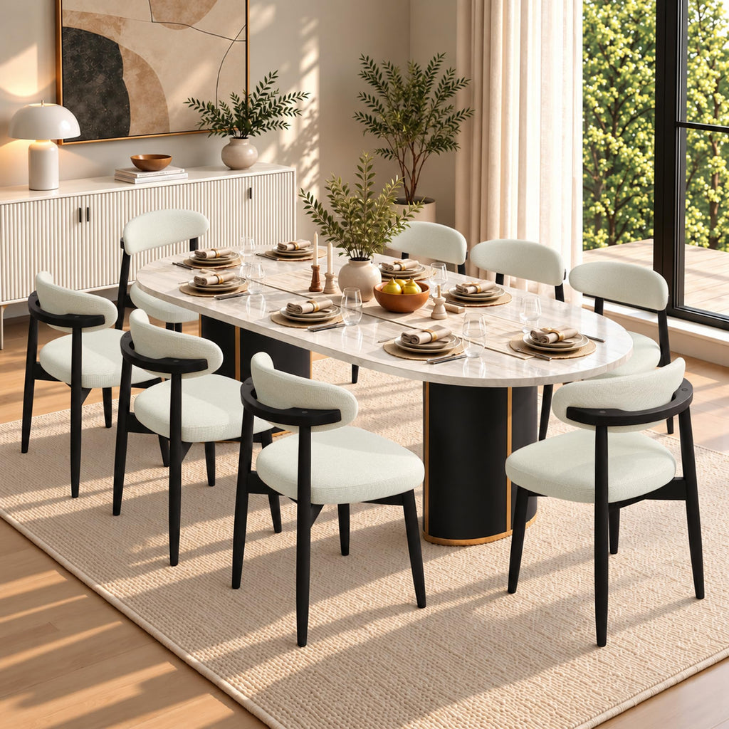 Dining Chairs Set of 8, Upholstered Solid Wood Dining Room Chairs