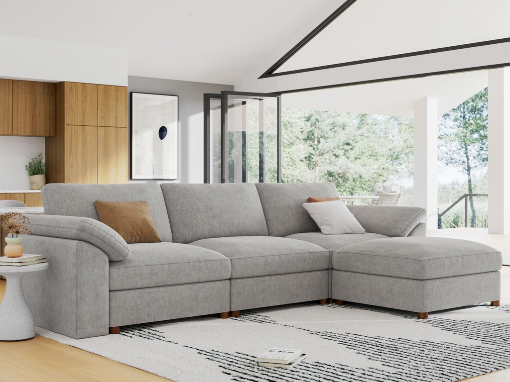 Oversized L Shape Sectional Cloud Modular deep seat Sofa