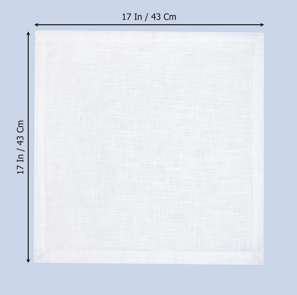 White Dinner Napkins - Set of 12 Cotton Cloth Napkins - 17x17