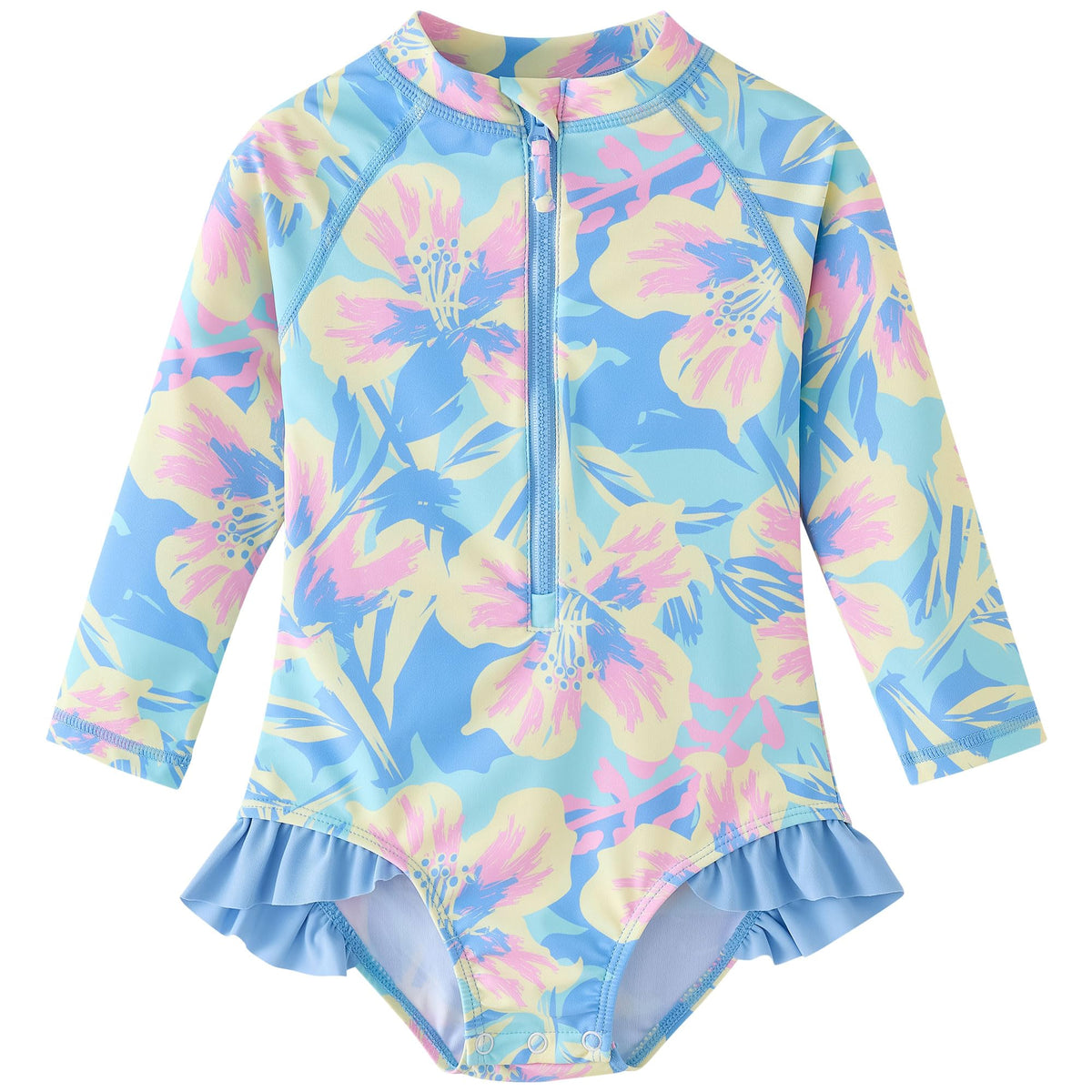 Baby Girl One Piece Swimsuit Infant Long Sleeve Bathing Suit