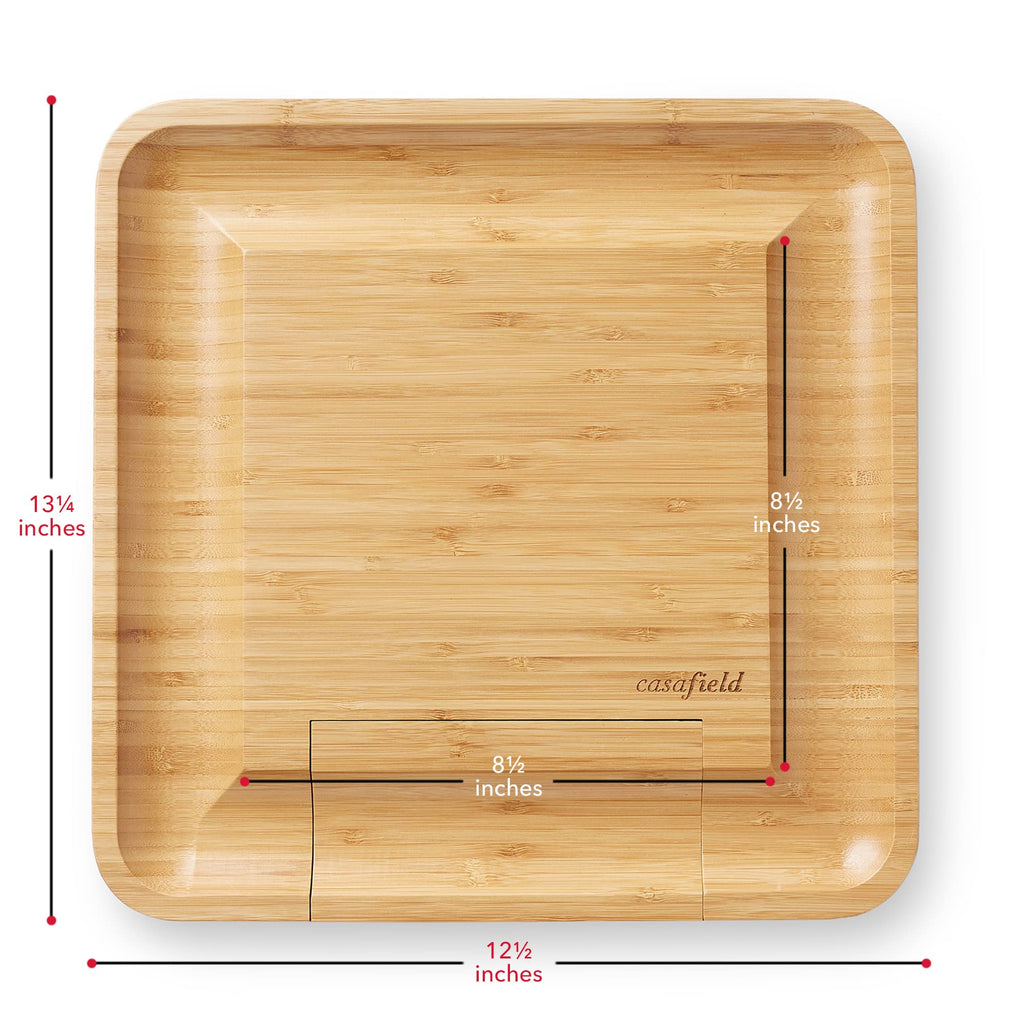 Bamboo Cheese Board and Knife Gift Set, Wooden Charcuterie Board Meat and Cheese Platter for Entertaining