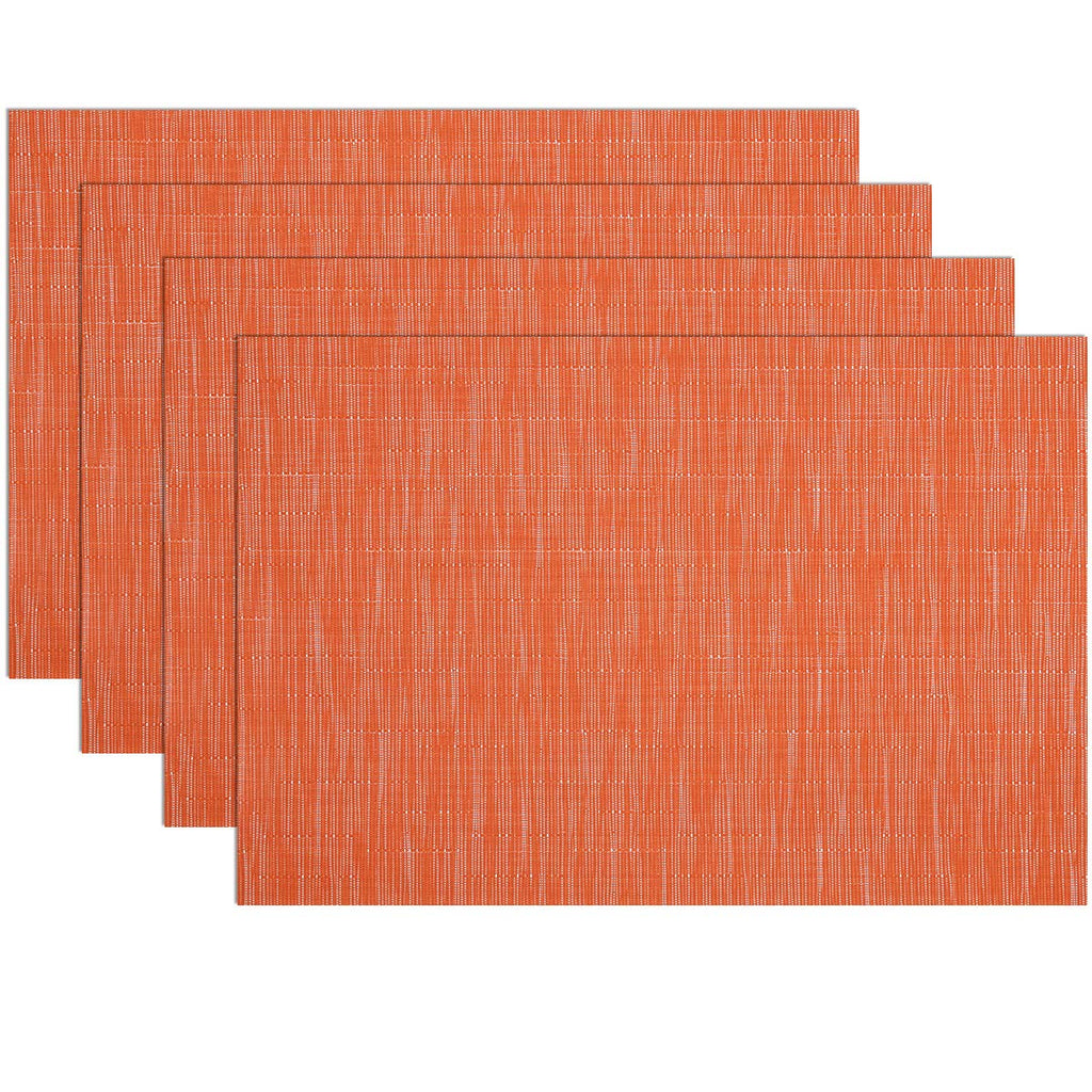 Orange Fall Placemats Set of 6 Woven Vinyl Autumn Place Mats