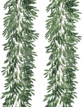 Artificial Silk Olive Leaves Vines Garland 6.2Ft Green Rattan - Set of 124