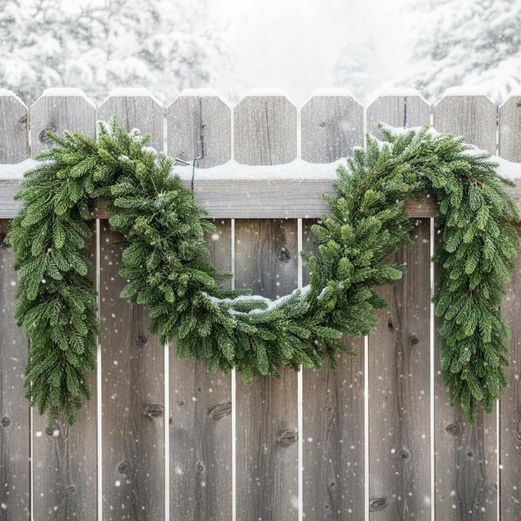 1 Pcs 15 ft Deluxe Thick Christmas Pine Garland Faux Greenery Garland