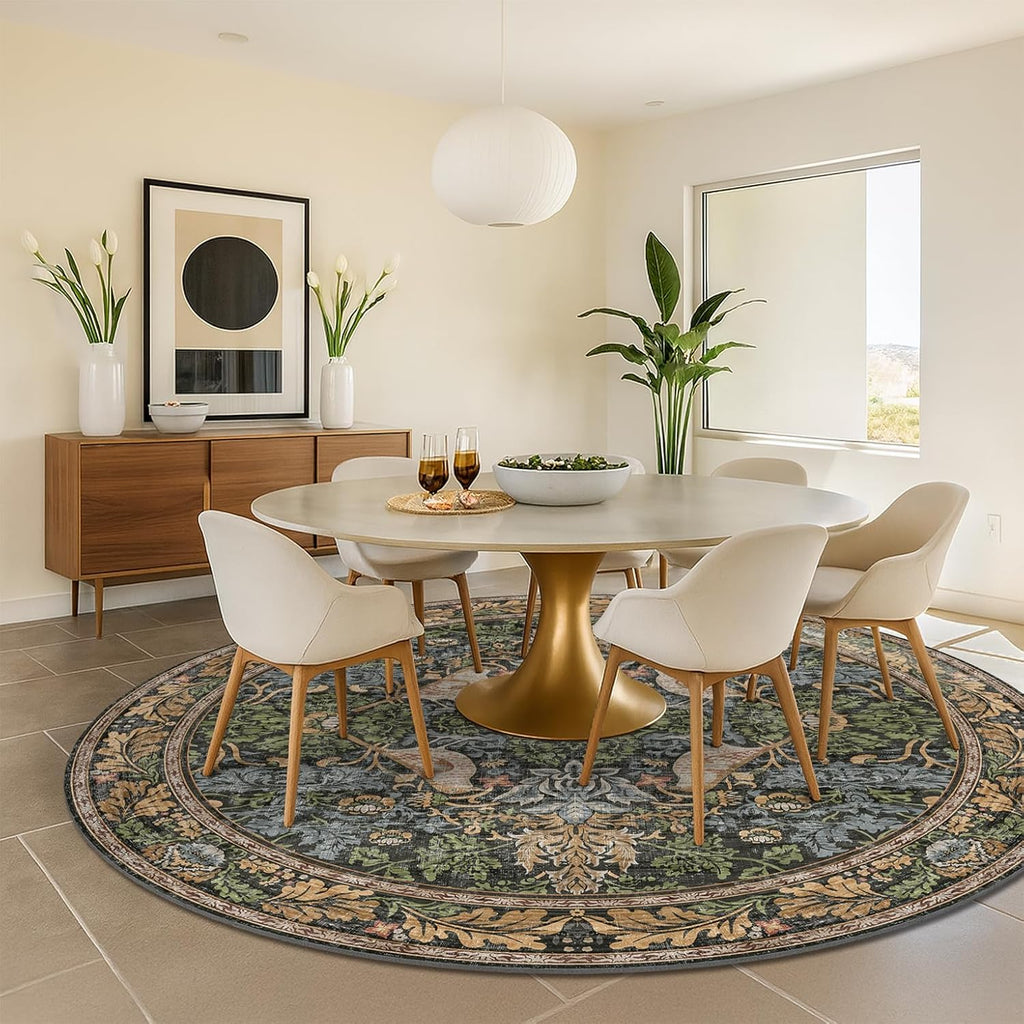 Washable Boho Round Rugs