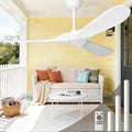 72" White Outdoor Ceiling Fan with Remote, No Light