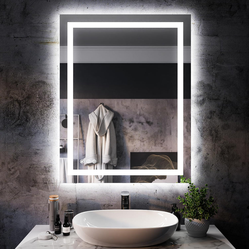 36x28 LED Bathroom Mirror, Wall Mounted Vanity Mirror, Dimmable