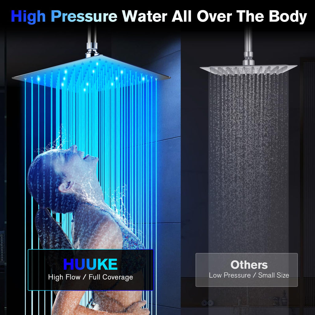 High Pressure 10" Rain Shower Head with LED Color Changing