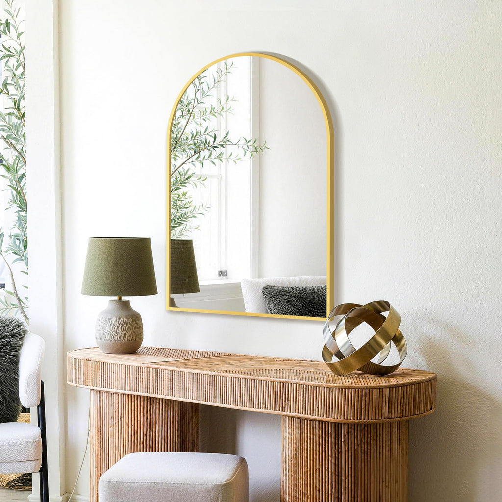 20" x 30" Arched Bathroom Vanity Mirror for Over Sink, Gold
