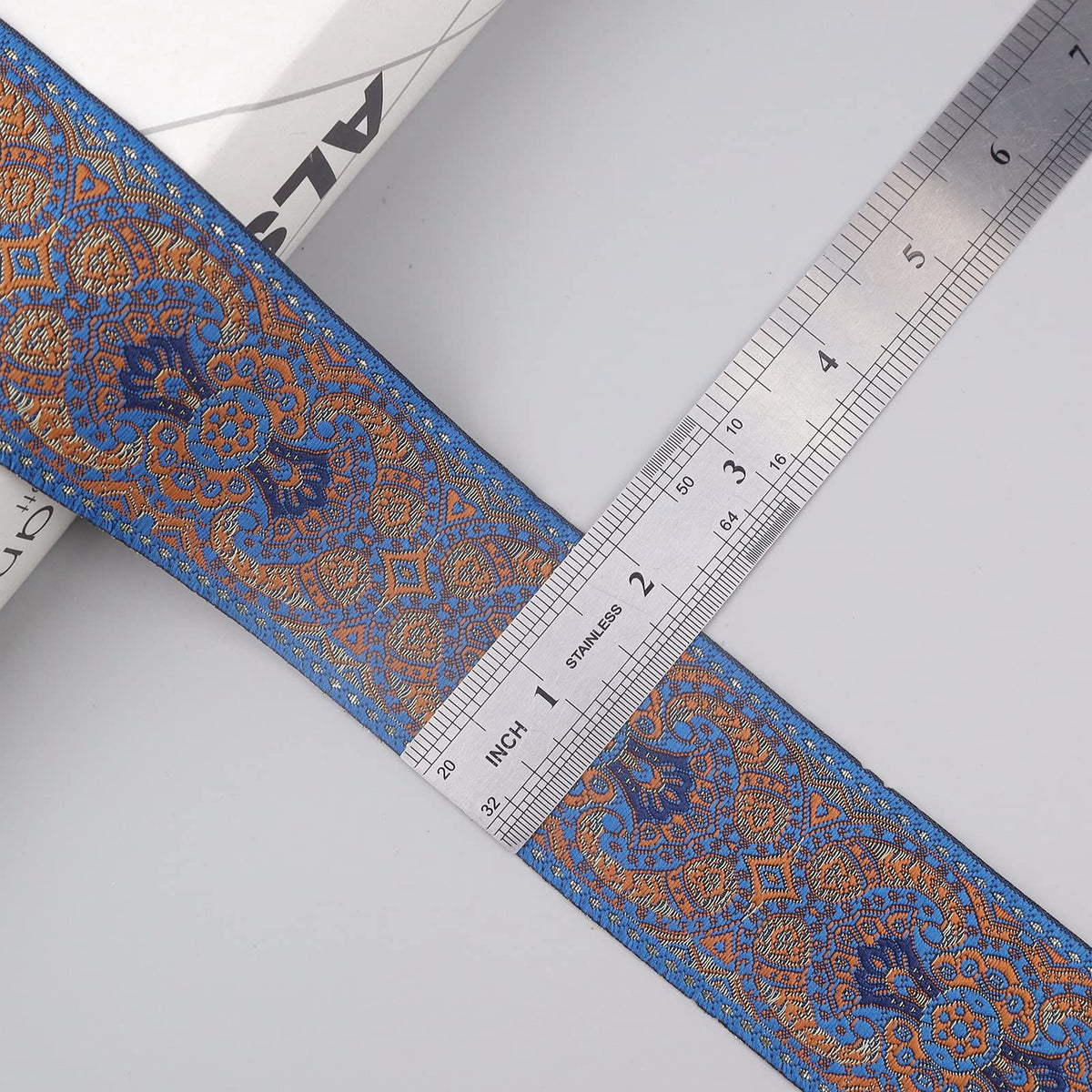 Vintage Boho Jacquard Ribbon Trim, 1.9" Wide Embroidered Fabric Lace for Sewing, DIY Crafts, Clothing - 10 Yards