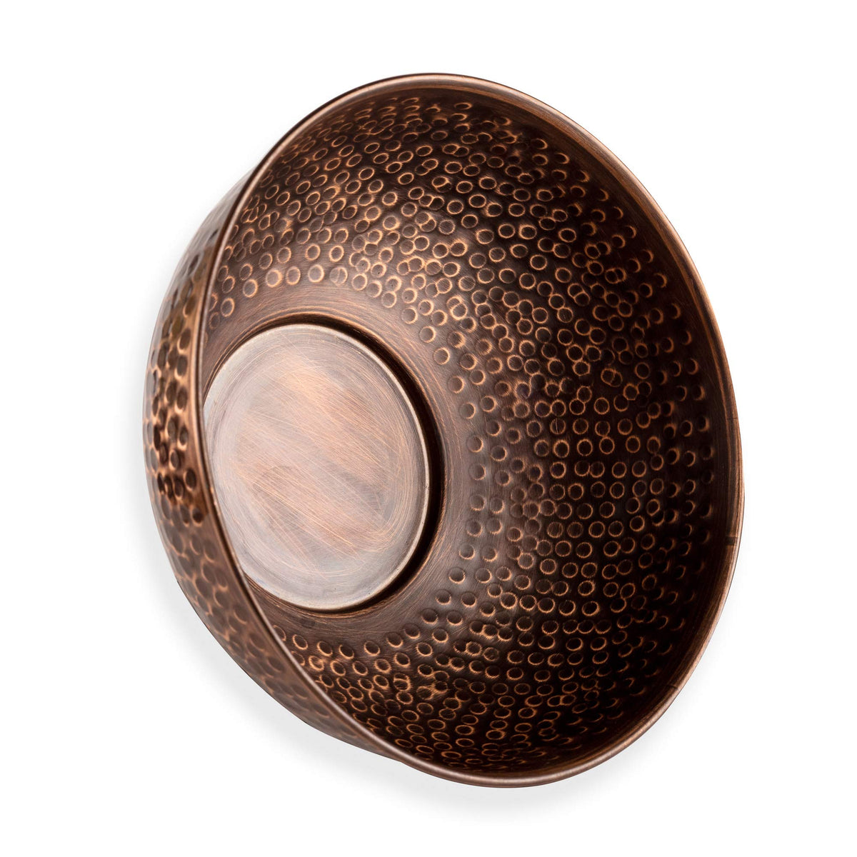 Antique Copper Mixing Bowl 7.5" - Handcrafted Hammered Copper Bowl for Whisking Eggs, Tossing Salad, Serving, or