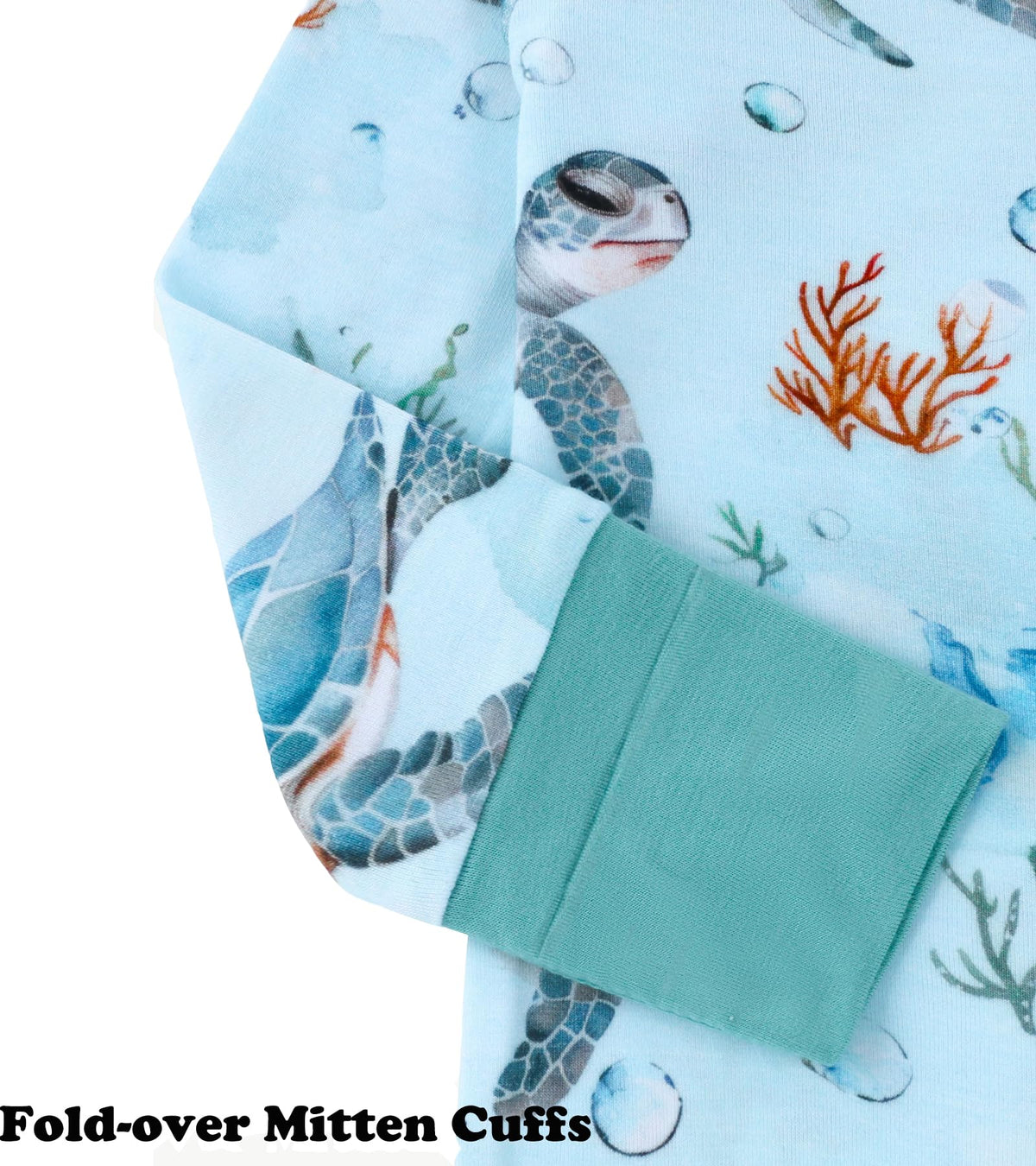 Baby Viscose of Bamboo Convertible Footie Pajamas Sea World