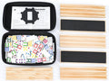 Double 12 Jumbo Dominoes Tiles Set for Adults Mexican Train - 91 Colored Dot Domino Tiles with 4 Wooden Racks, Center - Set of 91