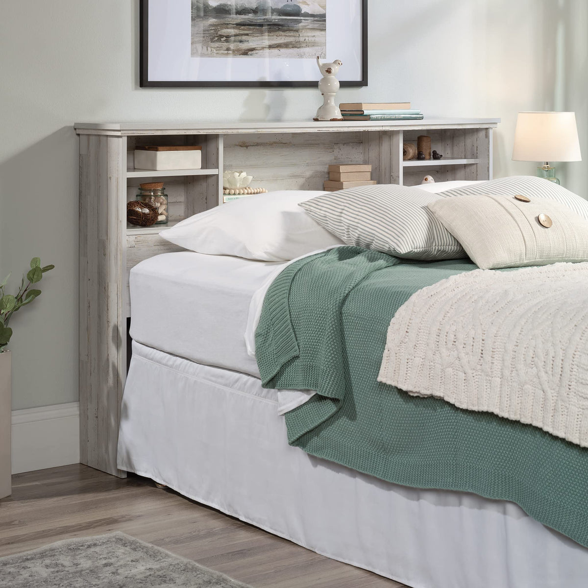 River Ranch Full-Queen Headboard, White Plank Finish