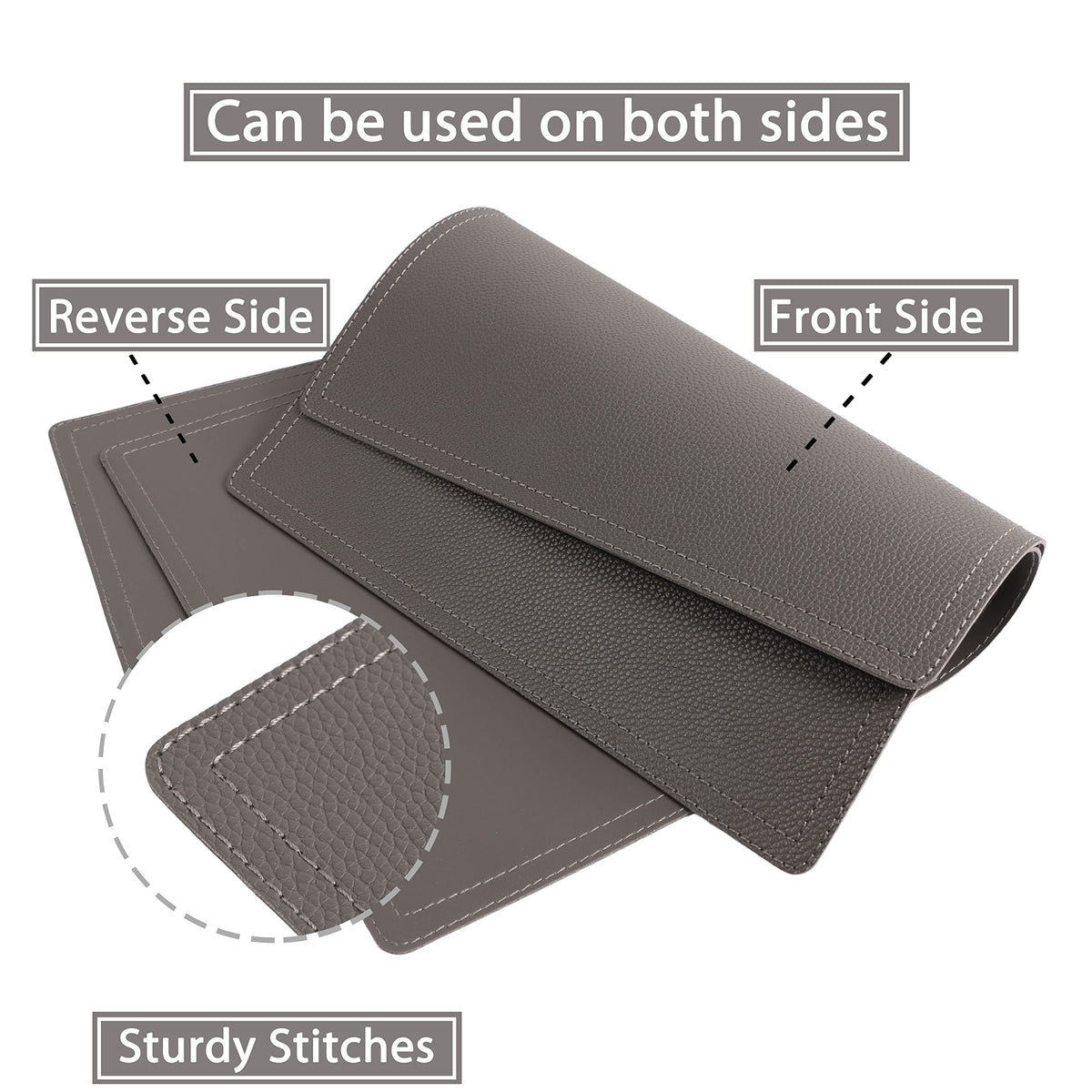 Set of 8 Faux Leather Placemats, PU Table Mats, Waterproof, Stain Resistant, Heat Resistant, Non-Slip Easy to Clean