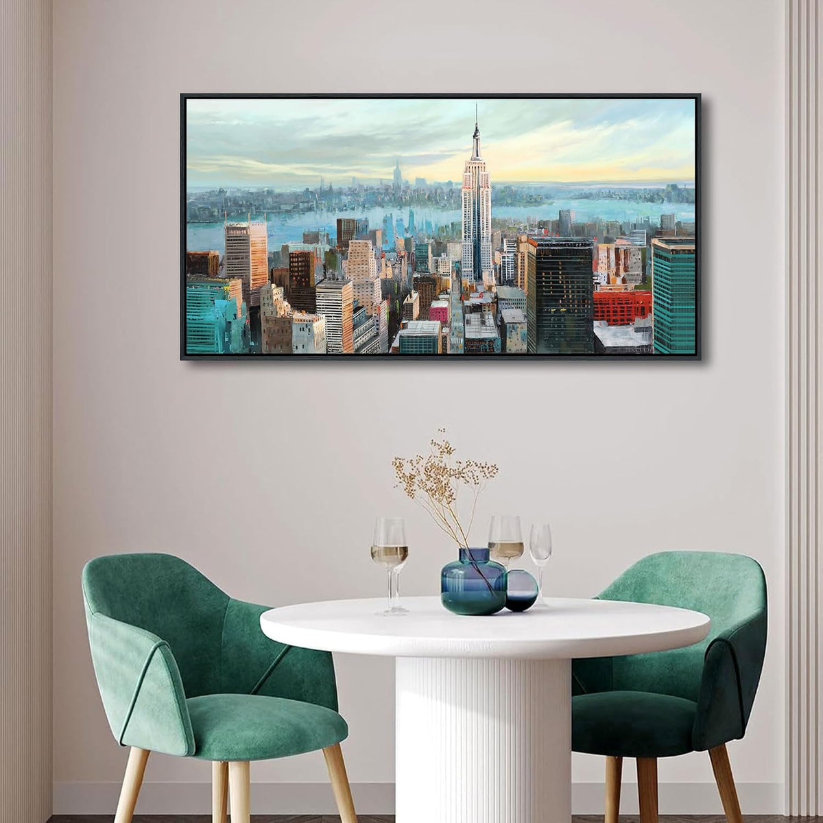 Abstract Wall Art - Modern New York City Wall Art Large Canvas Pictures Bedroom, Wall Decor Framed Painting Elegant