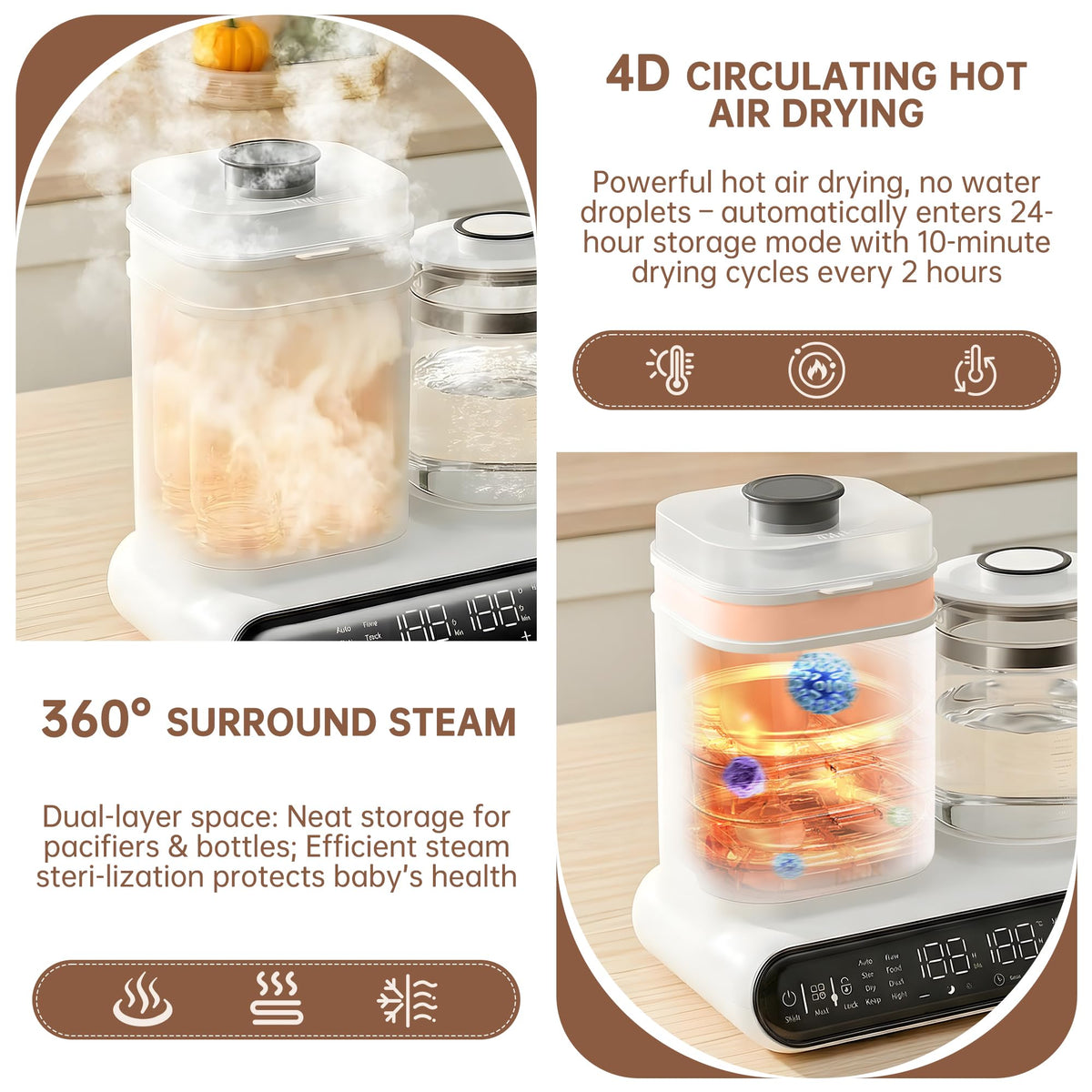 16-in-1 Fast Baby Bottle Warmer with Timer for Breastmilk & Formula
