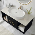 40" Modern Floating Bathroom Vanity with Premium AAA Grade Ceramic Sink, Wall-Mounted Solid Wood Cabinet