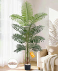 6 FT Artificial Plants Indoor, Tall Plant Palm Tree with Weighted Planter, Tropical Fake Tree with Realistic Leaves &