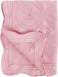 Toddlers and Baby Quilt Lightweight Blanket Embossed Cotton Quilt 4 Seasons Scalloped Newborn Baby Boy/Girl (Pink)