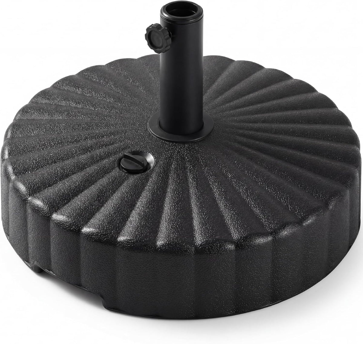 Fillable Umbrella Base Stand Scallop Pattern Plastic Patio Umbrella Base Stand, Pole Holder w/ 55lbs Weight Capacity