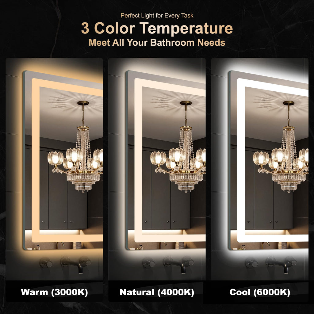 35x35 LED Bathroom Vanity Mirror with Lights